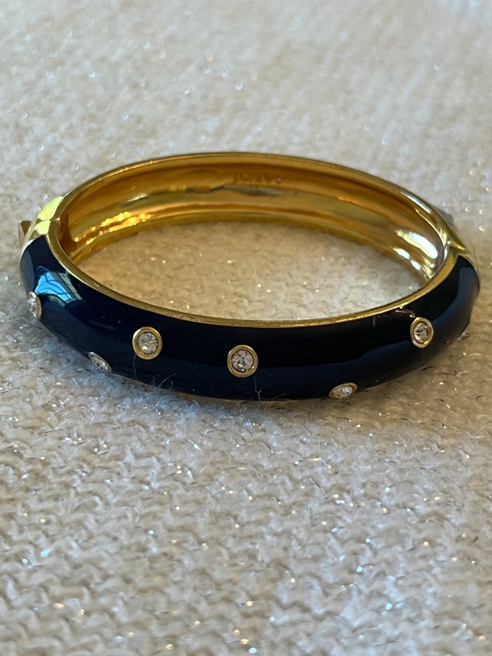 J. Crew Gold-Tone Bracelet with Navy Enamel and Crystal Accents